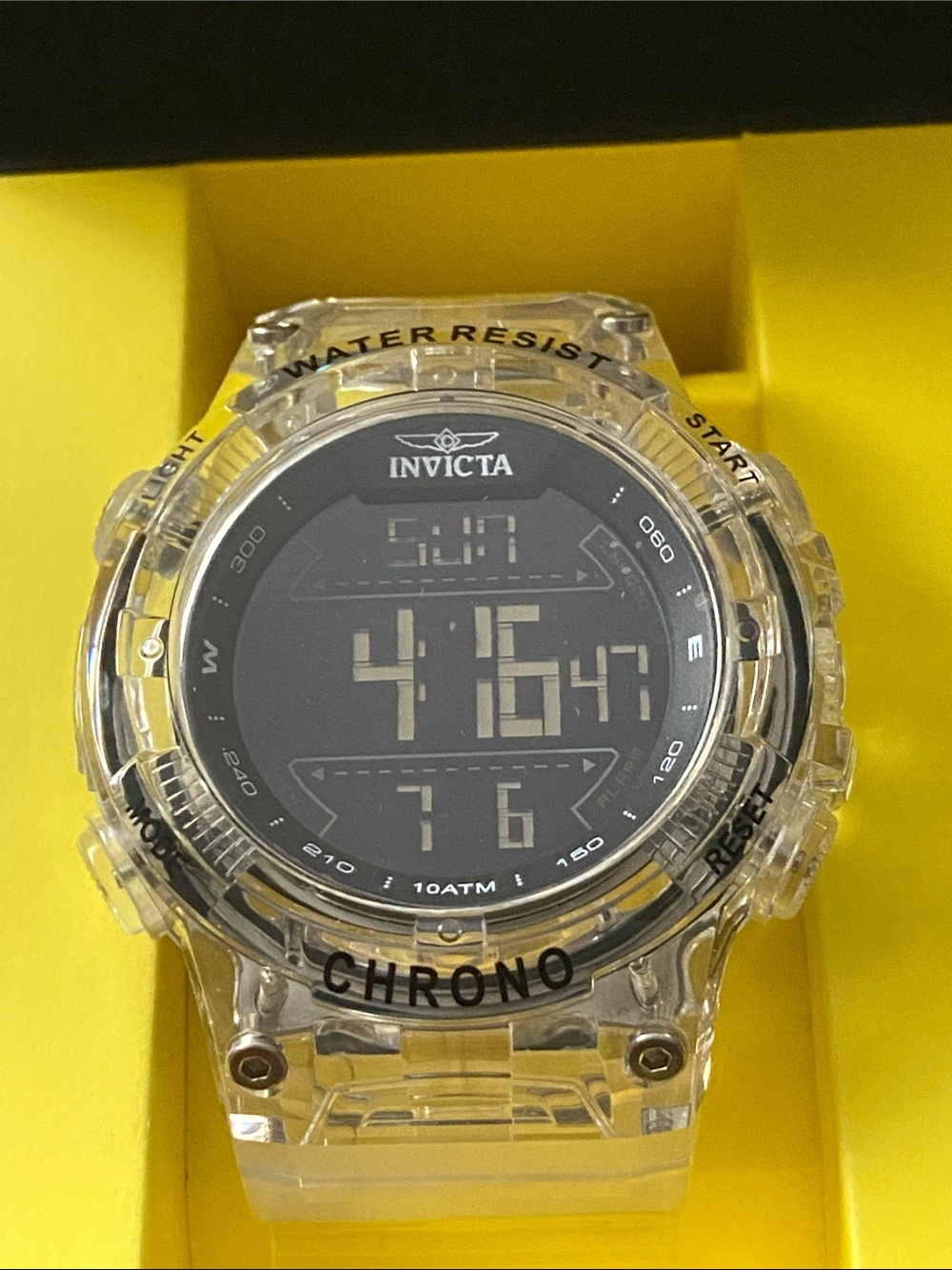 Invicta Men’s 52mm Transparent Case,Digital Display Watch, NEW